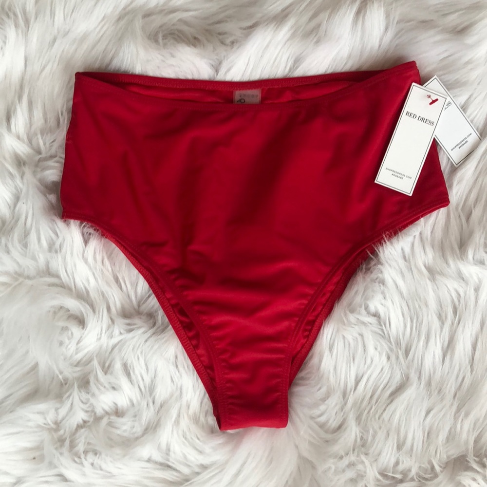 Red Dress high waist bikini bottom medium, NWT.